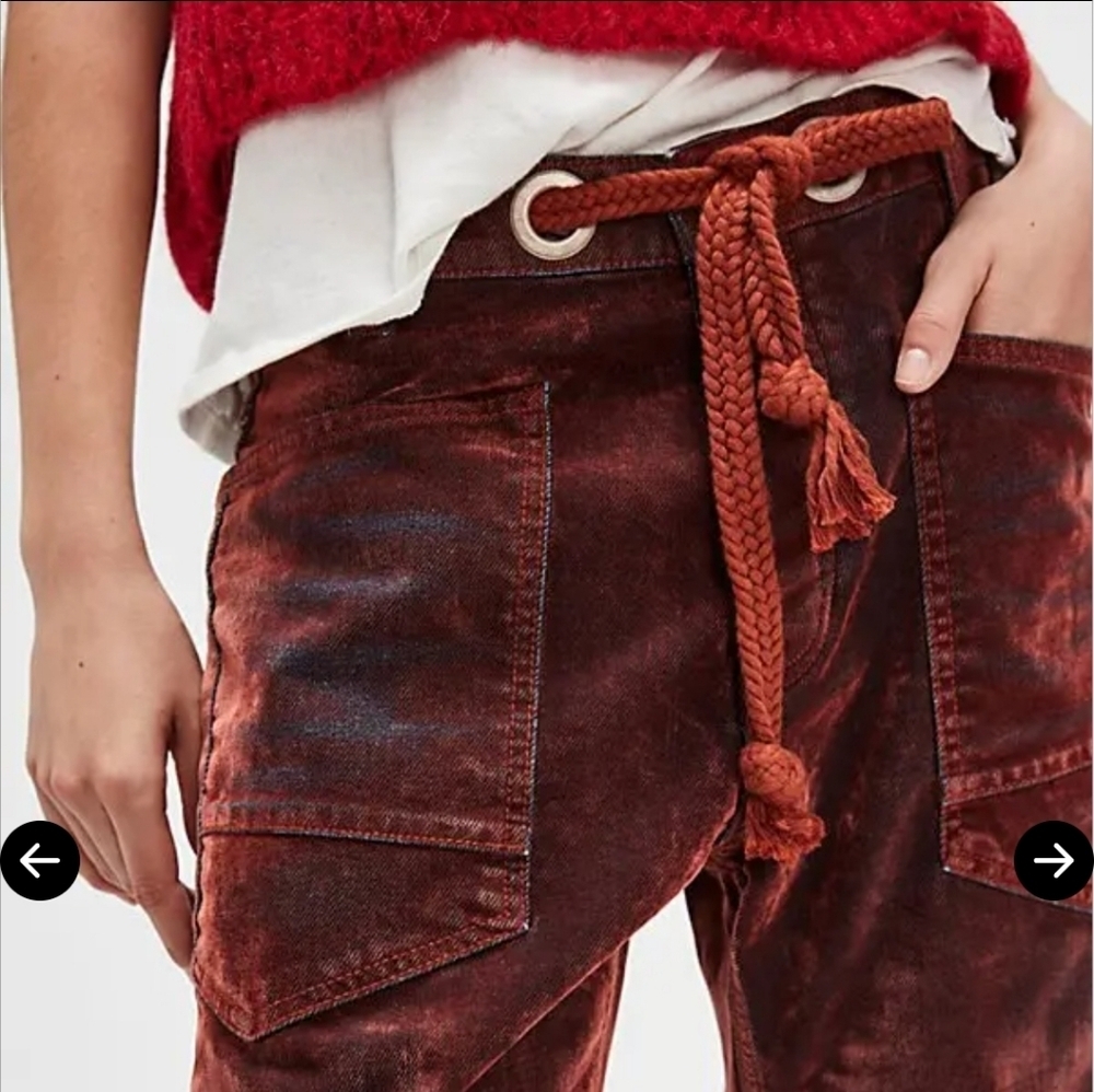 We The Free NWTs Moxie Flocked Pull-On Barrel Jeans - Picture 6 of 9